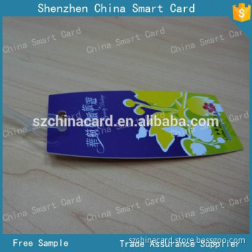 offset printing pvc luggage tag with customized size and shape, die cut size luggage tag with punched hole